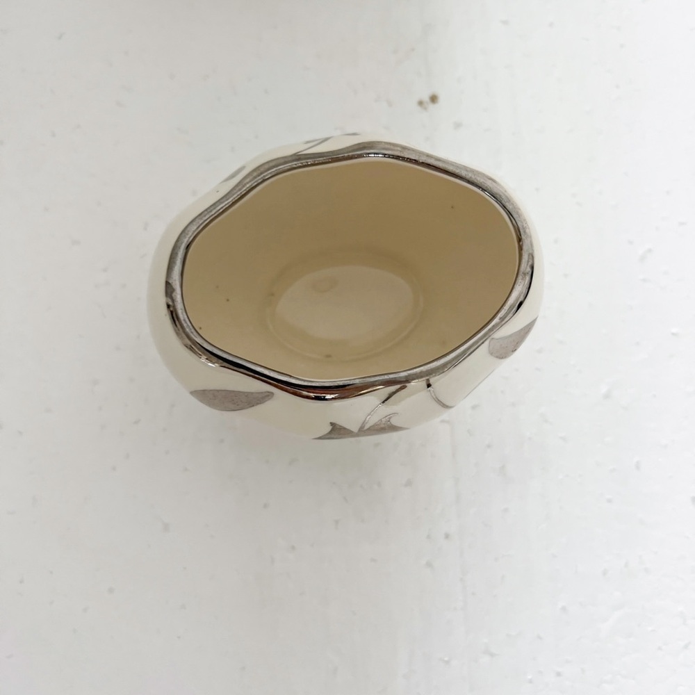 Vintage Sandland Hanley Staffordshire sugar bowl Made In England Silver Leaf - Picture 3 of 5
